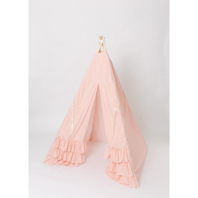Eloise Play Tent, Blush/Red Swiss Dot - Play Tents - 3