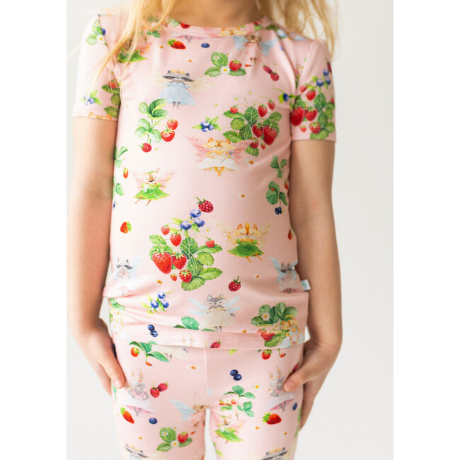 Annabelle Short Sleeve Basic Pajama, Pastel Pink - Pajamas - 3