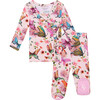 Watercolor Butterfly Tie Front Ruffled Kimono, Pink - Pajamas - 1 - thumbnail