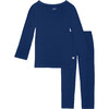 Long Sleeve Basic Loungewear, Sailor Blue - Loungewear - 1 - thumbnail