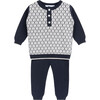 Boys Diamond Jacquard Knit Set Navy - Mixed Apparel Set - 1 - thumbnail