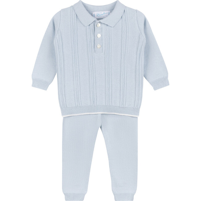 Boys Vertical Ribbed Set Powder Blue