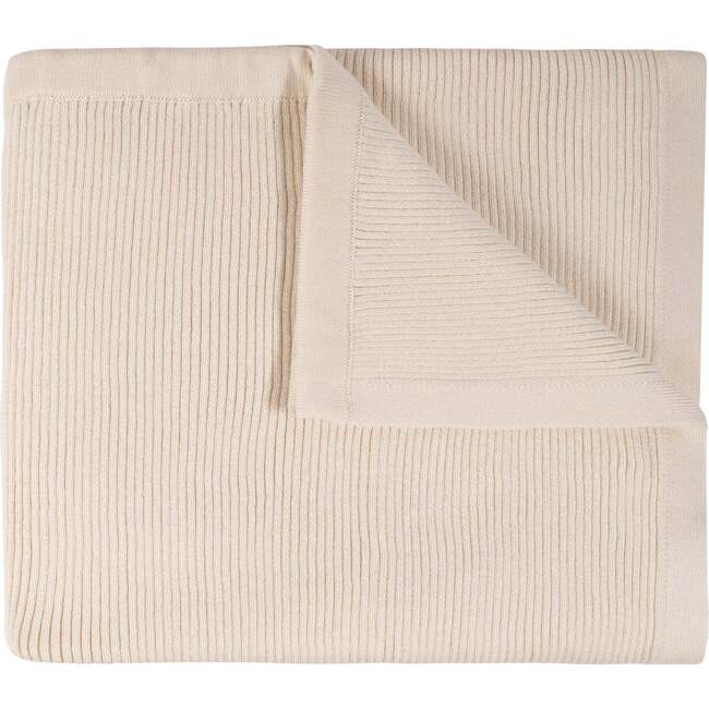 Ribbed Knit Blanket Ecru