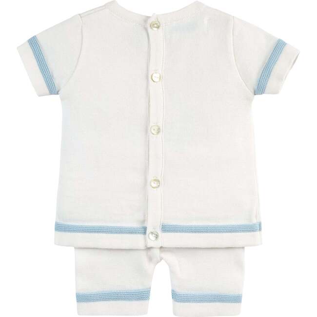 Boys Knit Teddy Bear Set Powder Blue