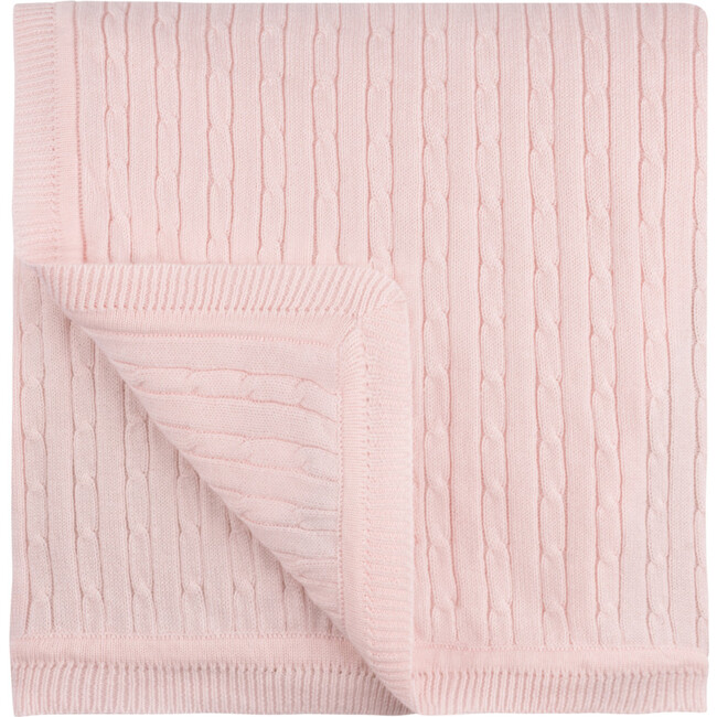 Cable Knit Blanket Pink