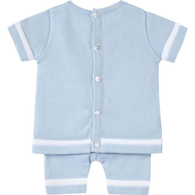Boys Knit Teddy Bear Set Powder Blue - Mixed Apparel Set - 3