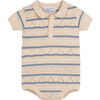 Boys Pointelle Striped Knit Romper Ecru - Rompers - 1 - thumbnail