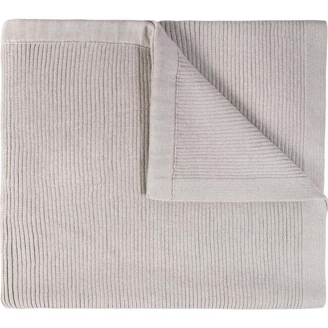 Ribbed Knit Blanket Soft Grey