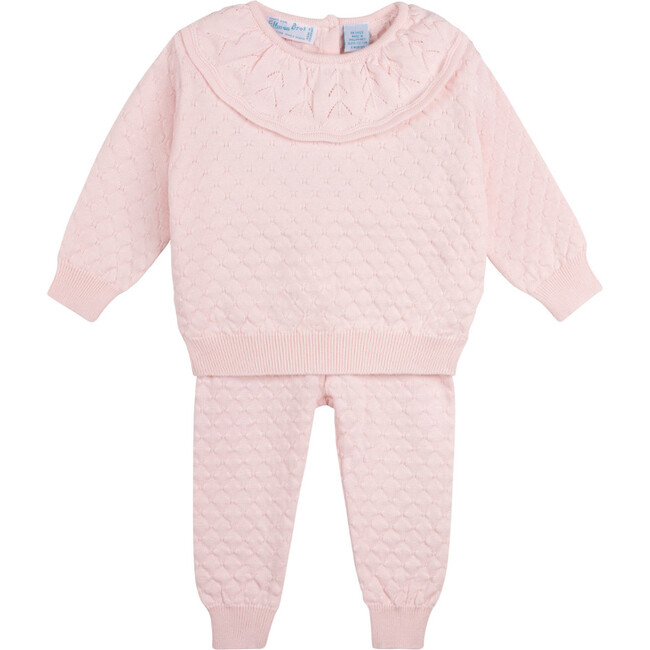 Girls Quilted Knit Set Pink