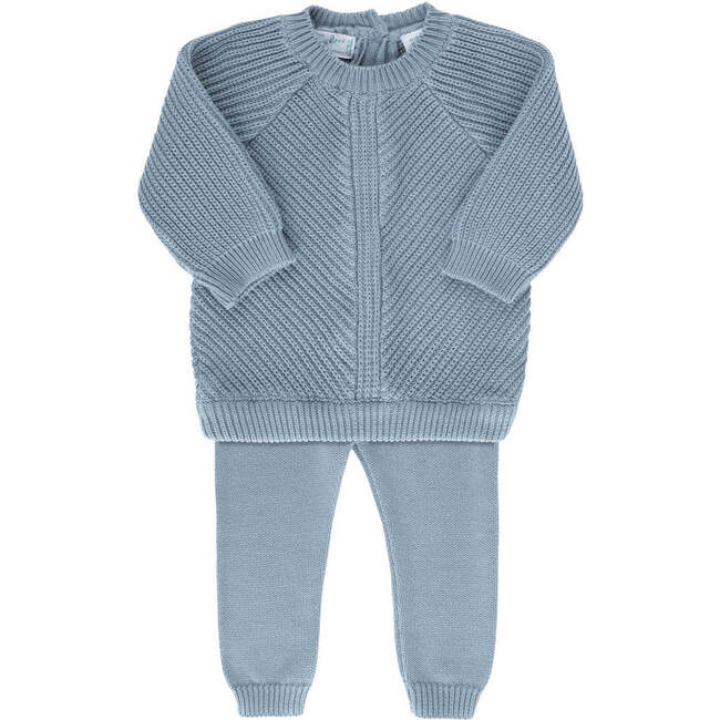 V-Shape Knit Set Vintage Blue
