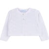 Diamond Pointelle Cropped Cardigan White - Cardigans - 1 - thumbnail