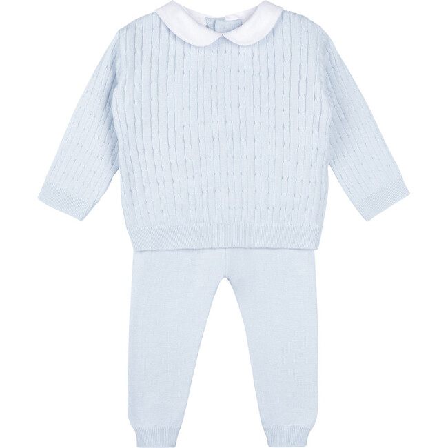 Boys Peter Pan Cable Knit Set Blue