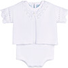 White Crochet Cardigan & Romper Set White - Mixed Apparel Set - 1 - thumbnail