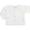Pointelle Ruffle Knit Cardigan White - Cardigans - 1 - thumbnail