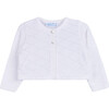Diamond Pointelle Cropped Cardigan Blue - Cardigans - 1 - thumbnail