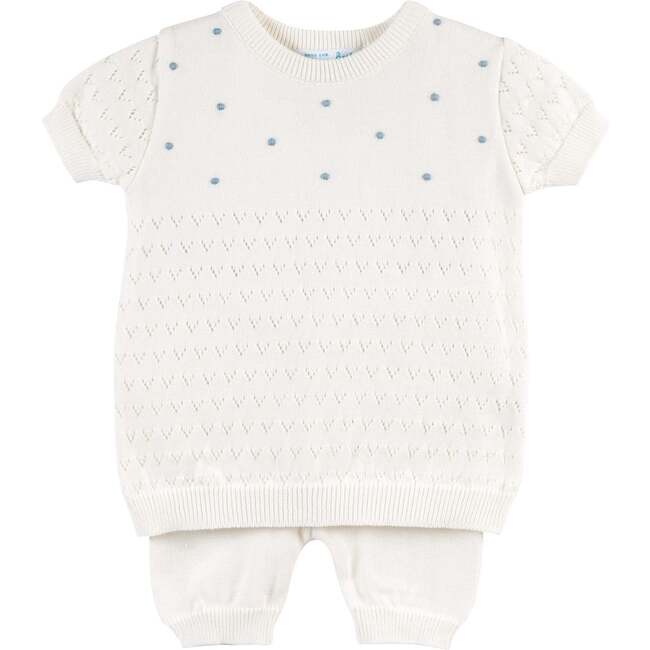 Boys Pointelle Knit Set Ivory