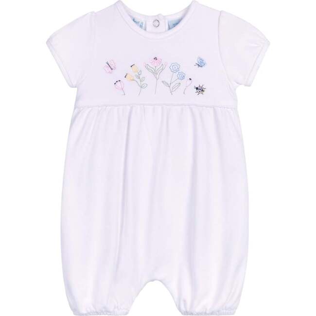 Garden Embroidered Cotton Shortall White