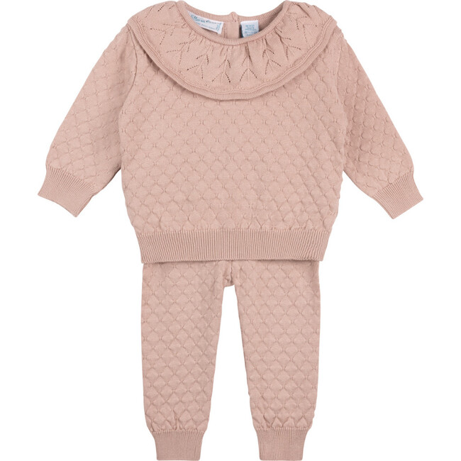 Girls Quilted Knit Set Mauve