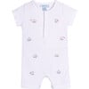 Vehicle Embroidered Cotton Shortall White - Rompers - 1 - thumbnail