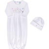 Garden Embroidered Cotton Gown w/Hat White - Nightgowns - 1 - thumbnail