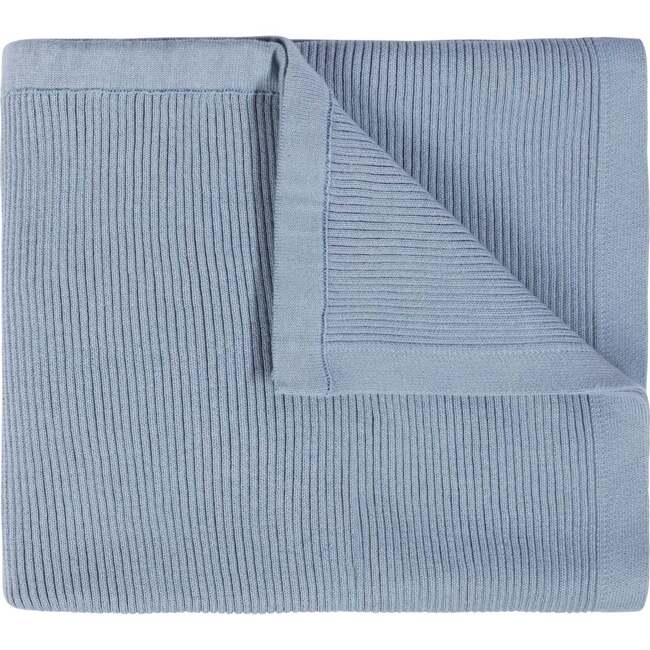 Ribbed Knit Blanket Vintage Blue