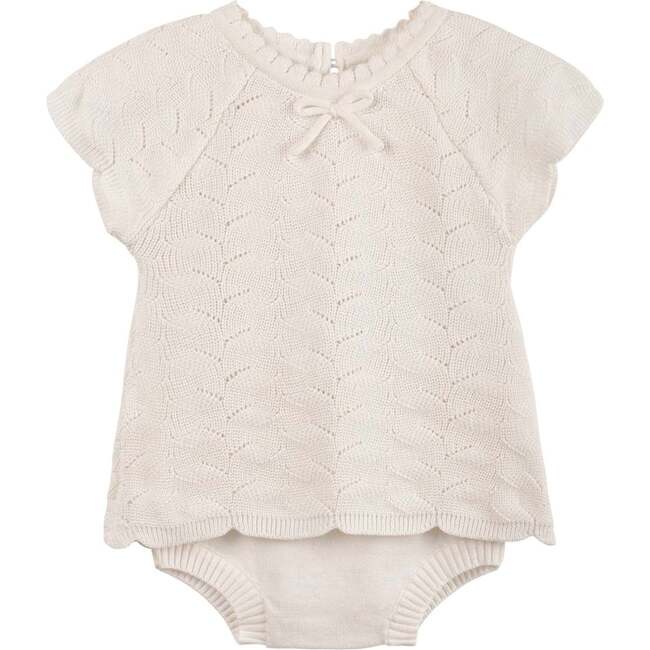 Girls Lacy Knit Set Ivory