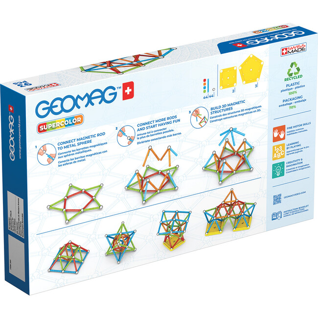 Geomag™ SUPERCOLOR 114 Piece Building Playset Ages 5+ Years - STEM Toys - 5