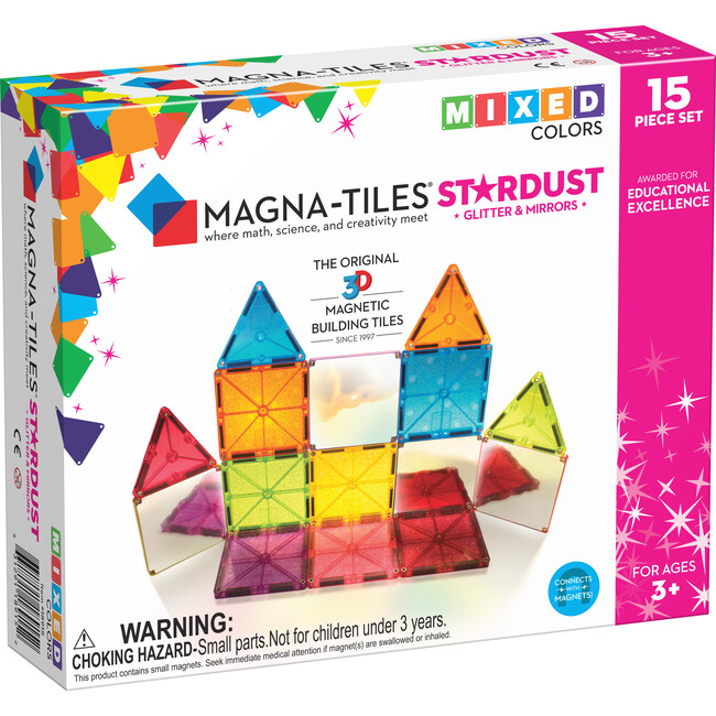 Magna-Tiles Stardust 15-Piece Set - STEM Toys - 4