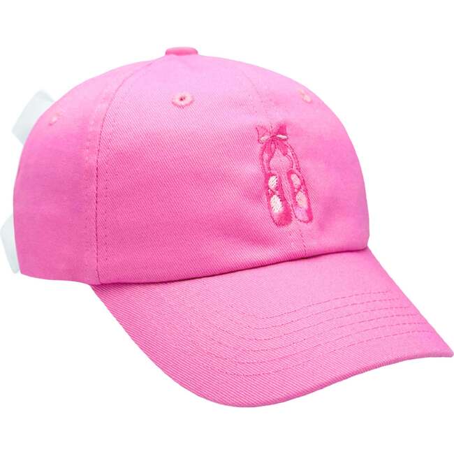 Ballet Slippers Bow Baseball Hat, Hot Pink