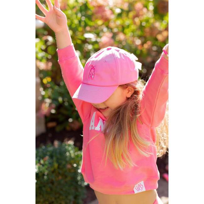Ballet Slippers Bow Baseball Hat, Hot Pink - Hats - 3