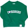 I Heart Horses Sweatshirt, Green - Sweatshirts - 1 - thumbnail