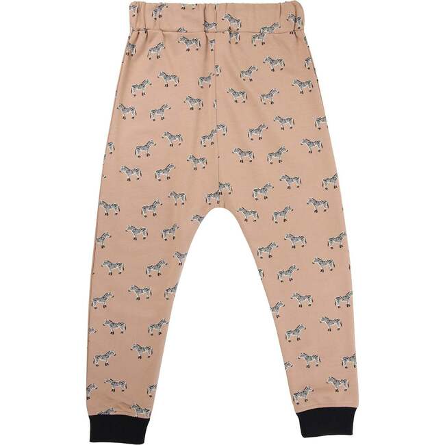 Zebra Print Joggers, Beige