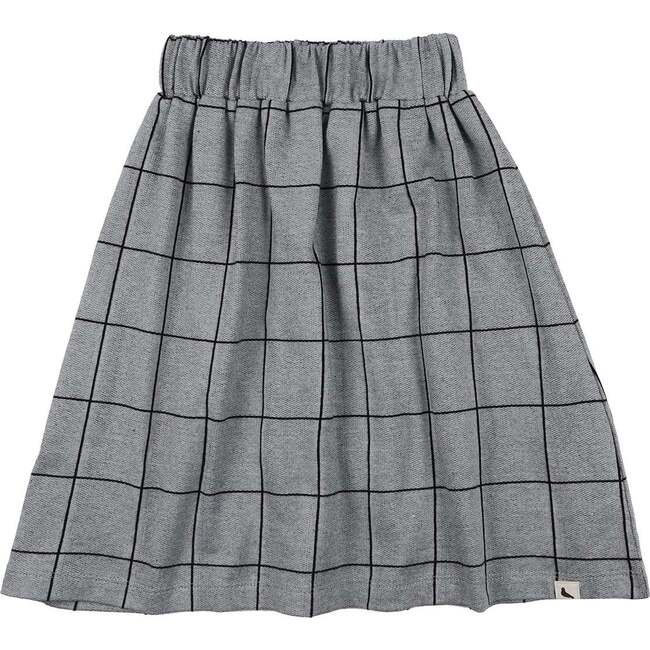 Window Pane Check Print Skirt, Grey
