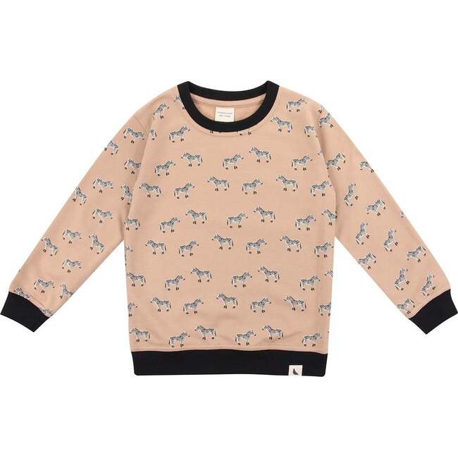 Zebra Print Sweatshirt, Beige