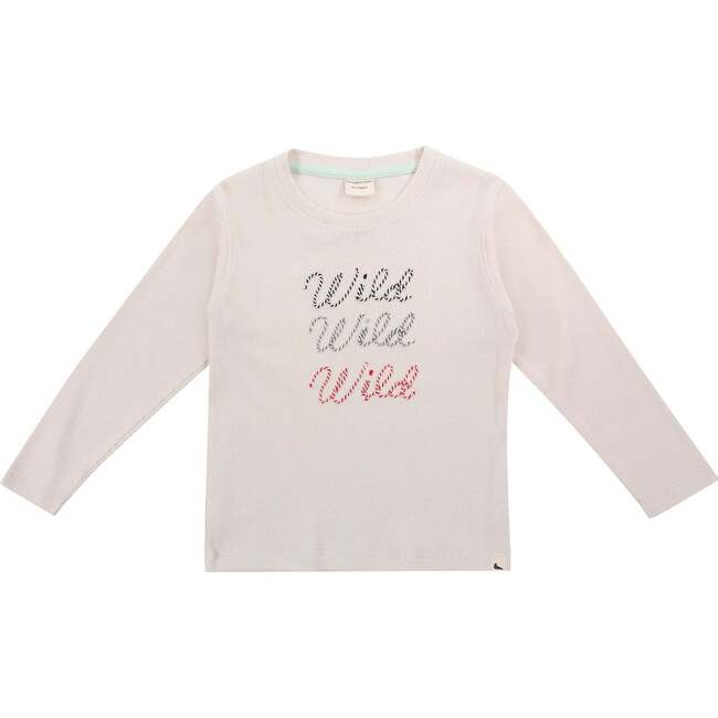 Wild Solgan Print Top, White