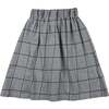 Window Pane Check Print Skirt, Grey - Skirts - 2 - thumbnail