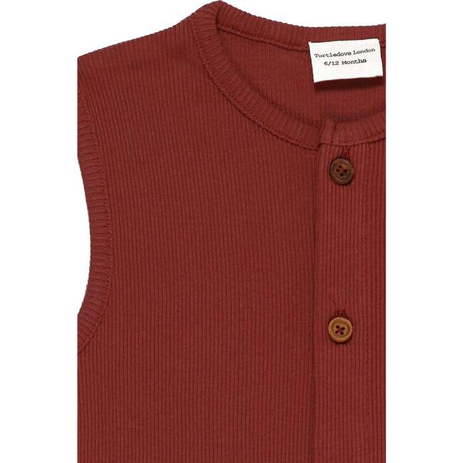 Rib Romper, Red - Rompers - 3