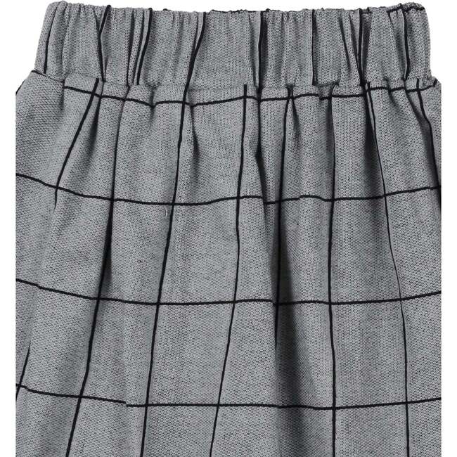 Window Pane Check Print Skirt, Grey - Skirts - 3
