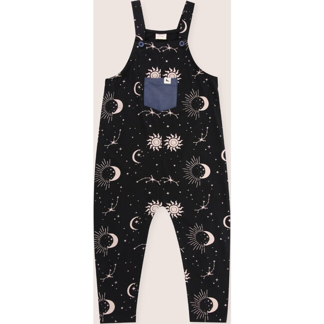Celestial Print Jumpsuit, Black - Rompers - 3