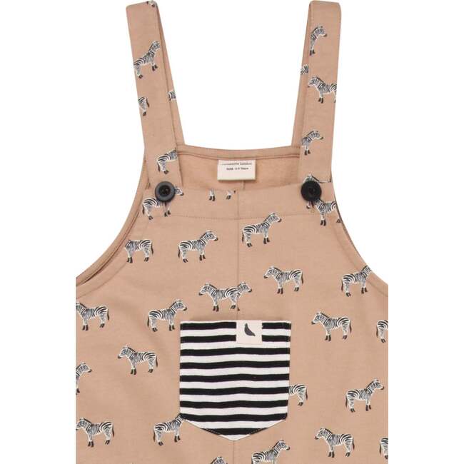 Zebra Print Jumpsuit, Beige - Rompers - 3