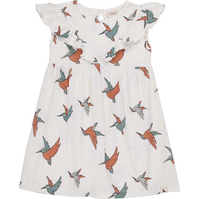 Birdsong Print Dress, White