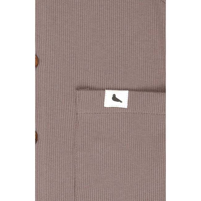 Rib Romper, Brown - Rompers - 3