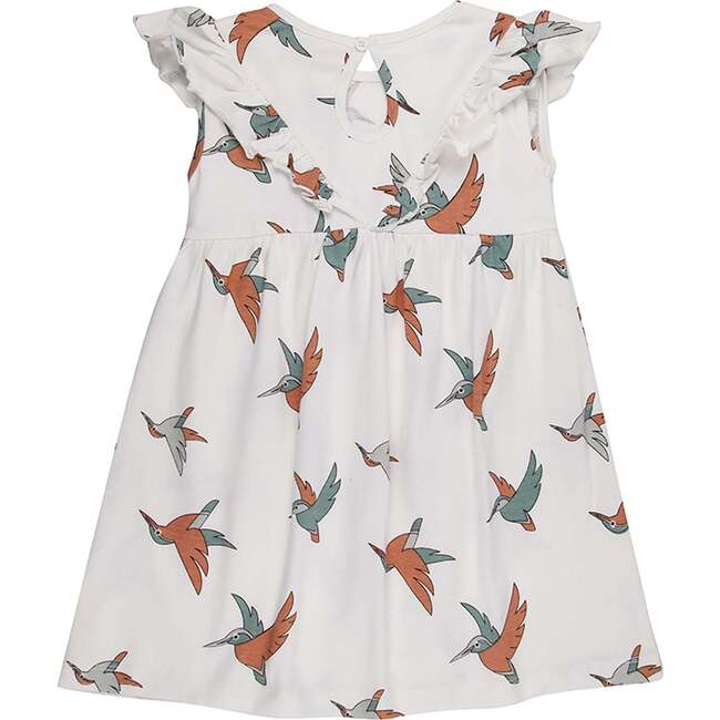 Birdsong Print Dress, White