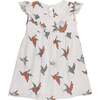 Birdsong Print Dress, White - Dresses - 2 - thumbnail