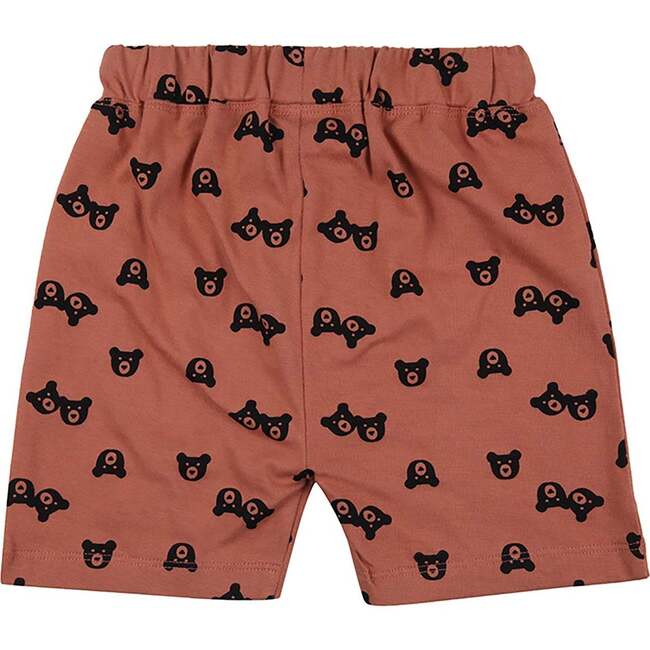 Bear Print Shorts, Red