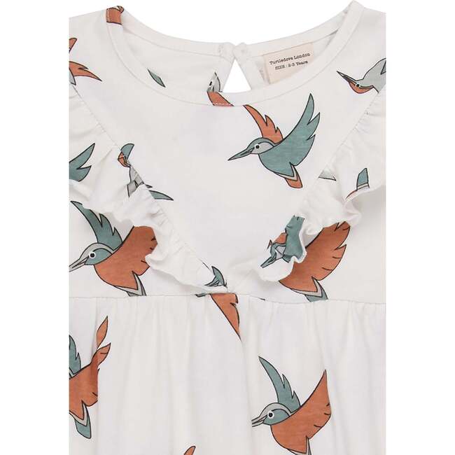 Birdsong Print Dress, White - Dresses - 3