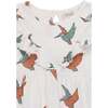 Birdsong Print Dress, White - Dresses - 3 - thumbnail