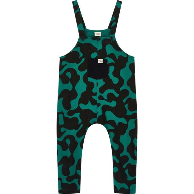 Abstract Swirl Print Jumpsuit, Green