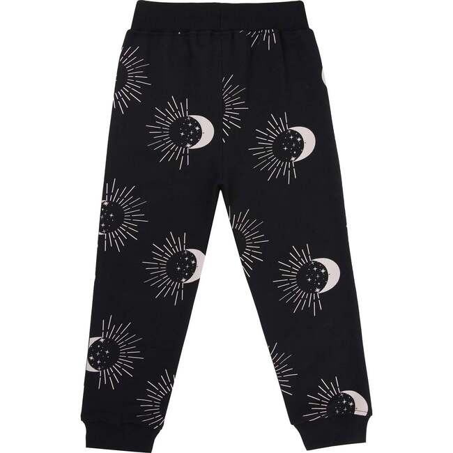 Astrology Print Joggers, Black