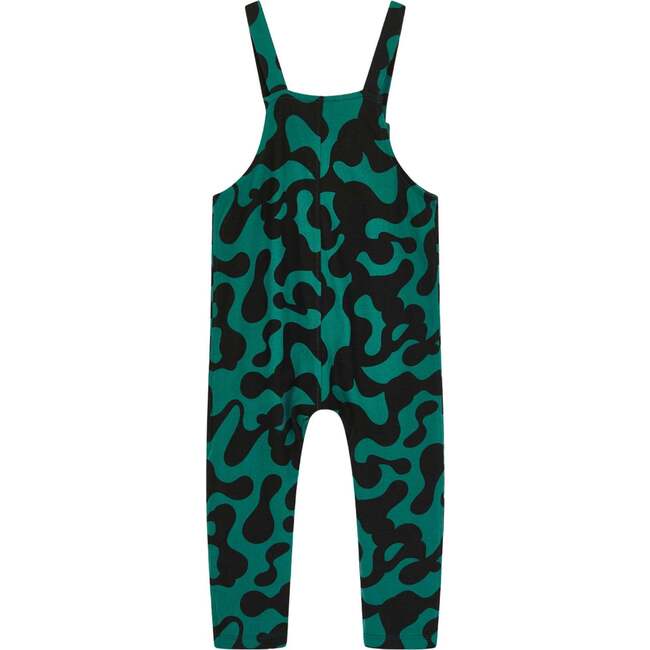 Abstract Swirl Print Jumpsuit, Green